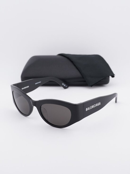 Balenciaga BB0330SK 001 Cat Eye Sunglasses - Black / Grey main image 4